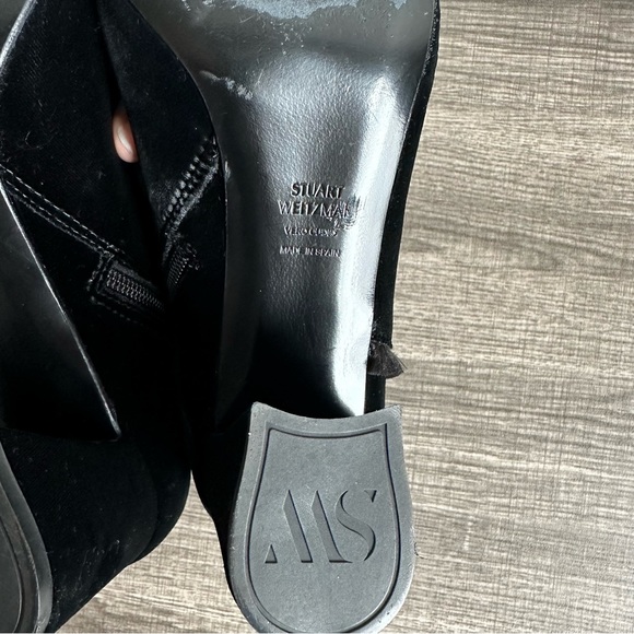 Stuart Weitzman On The Fringe Black Ankle Boots Block Heel Booties Womens Size 9 - Picture 15 of 15